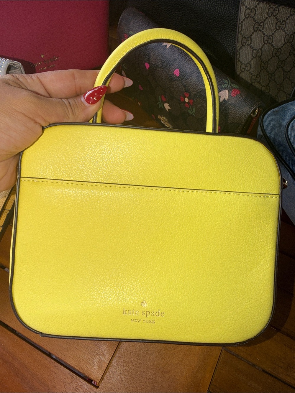 kate spade Yellow Pebbled Leather Top-Handle Satchel